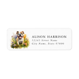 English Bulldog Return Address Labels