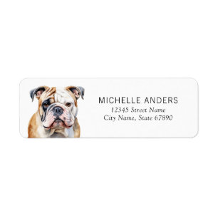 English Bulldog Return Address Labels