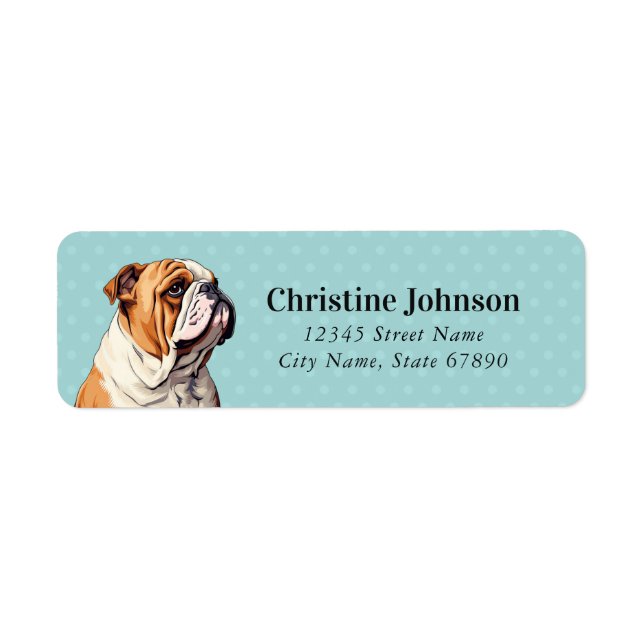 English Bulldog Return Address Labels (Front)