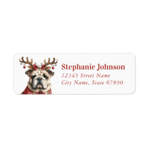 English Bulldog Return Address Labels