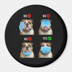 English Bulldog Right Wear Face Mask Tank Top Magnet
