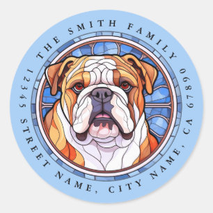 English Bulldog Round Stickers