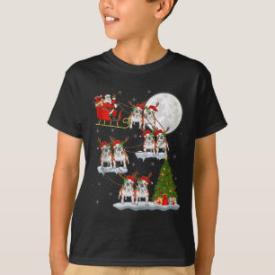 English Bulldog Santa Sleigh Flying Funny Magical T-Shirt