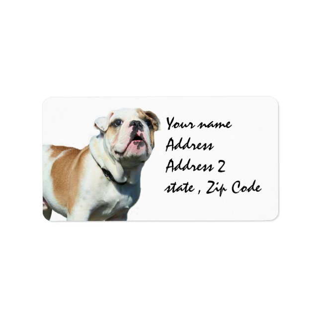 English bulldog shipping labels (Front)