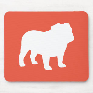 English Bulldog Silhouette   Cool Dog Lover's Mouse Pad