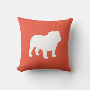 English Bulldog Silhouette Cute Dog Lover's Throw Pillow