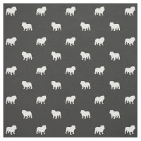 English Bulldog Silhouettes Pattern Grey and White
