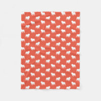 English Bulldog Silhouettes Pattern Orange Red