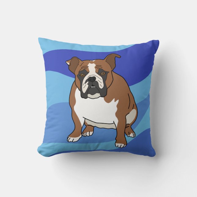 English Bulldog Throw Pillow (Front)