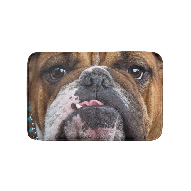 English Bulldog  Throw Pillow Bath Mat (Front)