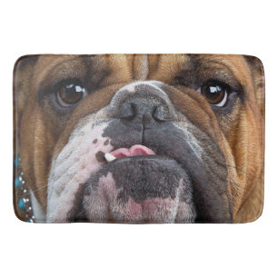 English Bulldog  Throw Pillow Bath Mat