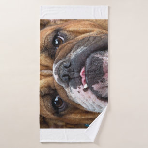 English Bulldog Throw Pillow Bath Towel