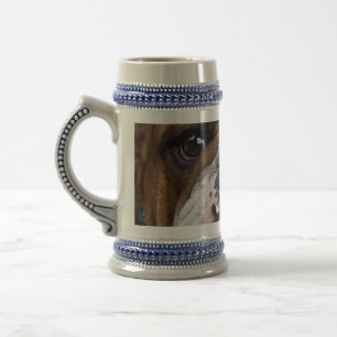English Bulldog Throw Pillow Beer Stein