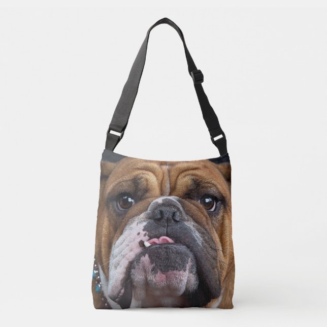 English Bulldog  Throw Pillow Crossbody Bag (Front)