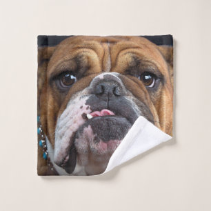 English Bulldog Throw Pillow Wash Cloth