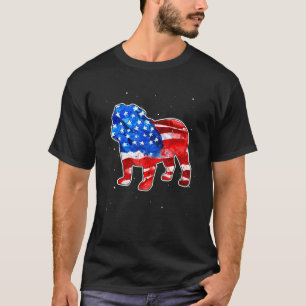English Bulldog Tie Dye American Flag Patriotic 4t T-Shirt