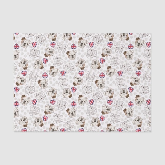 English Bulldog & Union Jack Tissue Paper (Front)