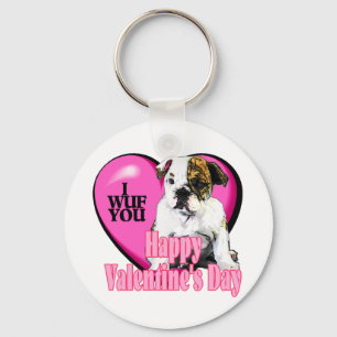 English Bulldog Valentine's Day Gifts Keychain