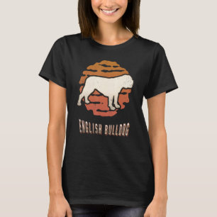 English Bulldog Vintage Retro Classic Dog Sunset T-Shirt