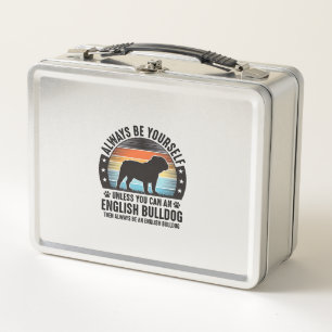 English Bulldog Vintage Sunset Dog Lover Shirt Des Metal Lunch Box