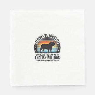 English Bulldog Vintage Sunset Dog Lover Shirt Des Napkin
