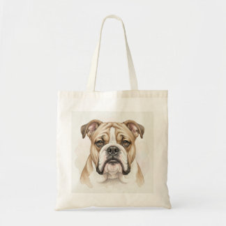 English Bulldog Watercolour Portrait Tote Bag