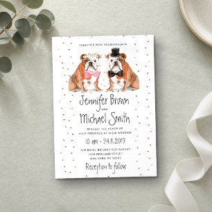English Bulldog Wedding Dogs Invitation