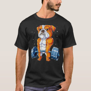 English Bulldog Weightlifting Funny Deadlift Men T-Shirt