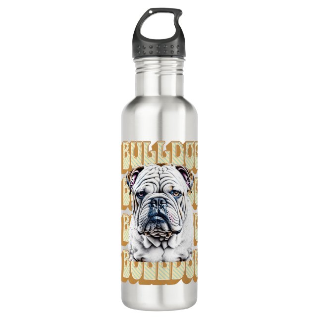 English Bulldog with Retro Font 710 Ml Water Bottle (Front)