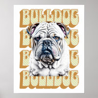 English Bulldog with Retro Font