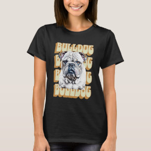 English Bulldog with Retro Font T-Shirt
