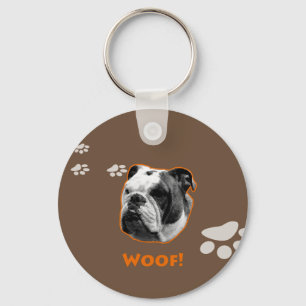 English Bulldog Woof Keychain