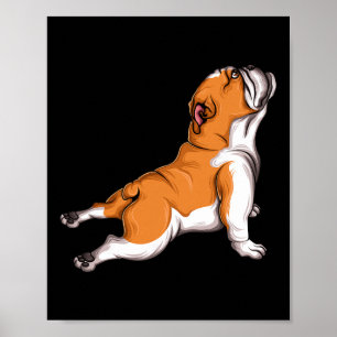 English Bulldog Yoga Mummy Dog Holder Gift Idea Poster