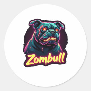 English Bulldog Zombie Dog Halloween Essential T-S Classic Round Sticker