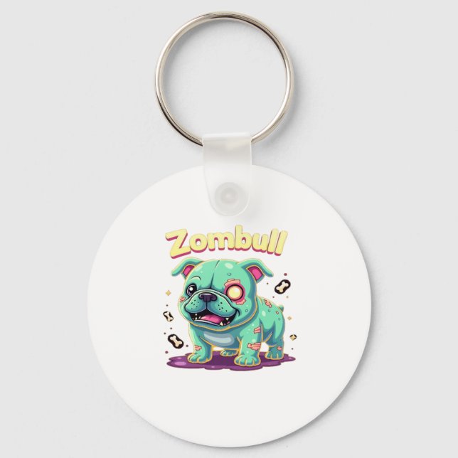 English Bulldog Zombie Dog Halloween Essential T-S Keychain (Front)