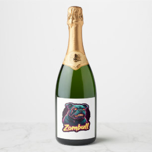 English Bulldog Zombie Dog Halloween Essential T-S Sparkling Wine Label