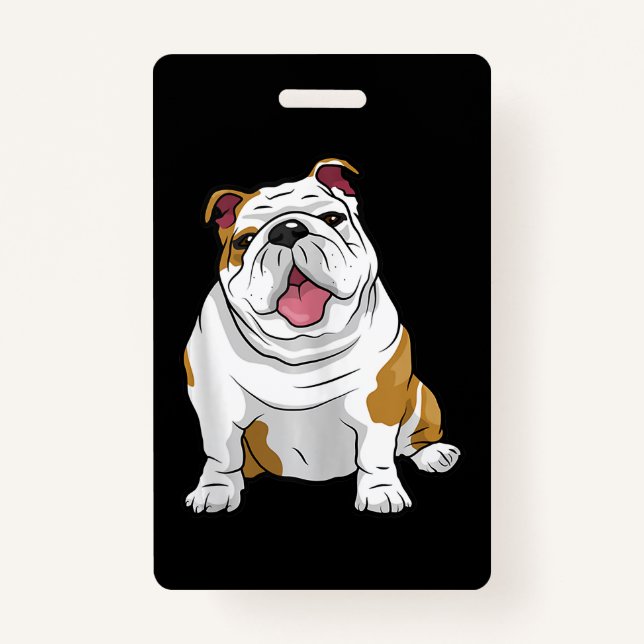 English Bulldogs Awesome Funny Bulldog Pups Dogs Badge (Front)