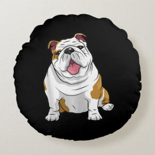 English Bulldogs Awesome Funny Bulldog Pups Dogs Round Pillow