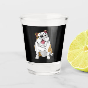 English Bulldogs Awesome Funny Bulldog Pups Dogs Shot Glass