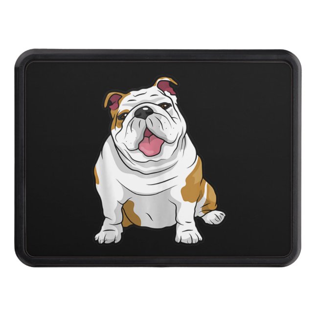 English Bulldogs Awesome Funny Bulldog Pups Dogs Trailer Hitch Cover (Front)
