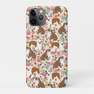 English Bulldogs Vintage floral pattern iPhone 11 Pro Case