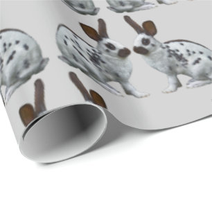 English Bunny Frenzy Wrapping Paper (Light Grey)