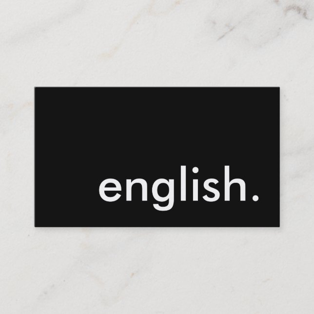 english. business card (Front)