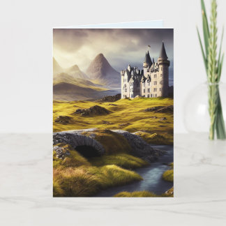 ENGLISH CASTLE ART BIRTHDAY GREETNG  CARD 