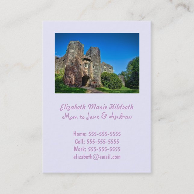 English Castle Entrance on a Summer's Day Calling Card (Front)