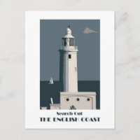 English Coast 1920s-style retro postcard