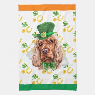 English Cocker Holiday Home Decor St Patricks Day Kitchen Towel