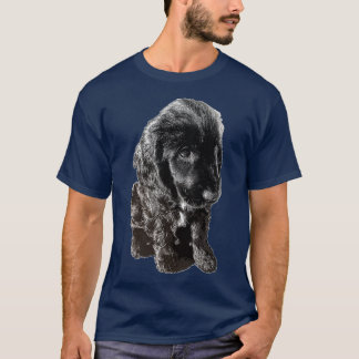 English Cocker Spaniel Black Puppy Dog Adorable  T-Shirt