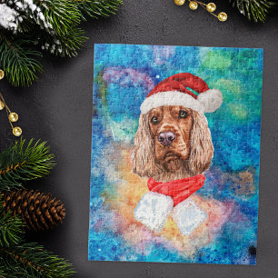 English Cocker Spaniel Breed Dog Christmas Jigsaw Puzzle