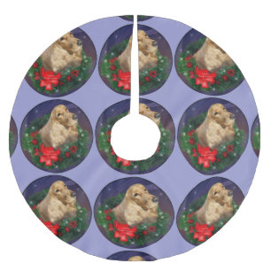 English Cocker Spaniel Christmas Brushed Polyester Tree Skirt